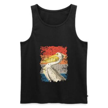 Pelican vintage retro gift - Men's Premium Organic Tank Top - black - Front - Michal (187cm)