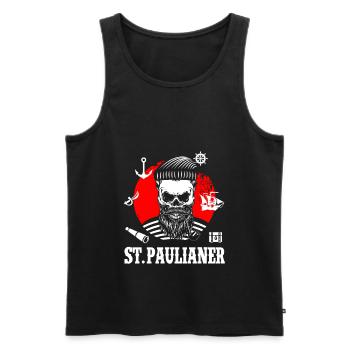 St. Pauli Hamburg Totenkopf Paulianer Sankt Pauli - Männer Premium Bio Tank Top - Schwarz - Vorne - Michal (187cm)