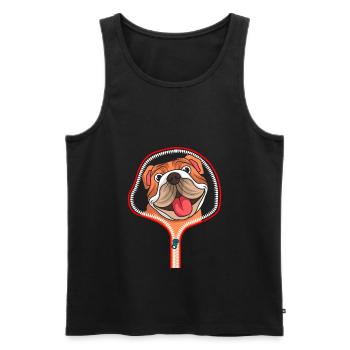 ENGLISCHE BULLDOGGE Hund ZIP Geschenk für Hunde - Männer Premium Bio Tank Top - Schwarz - Vorne - Michal (187cm)