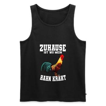 Zuhause ist wo mein Hahn kräht Hühner Huhn Landwir - Männer Premium Bio Tank Top - Schwarz - Vorne - Michal (187cm)