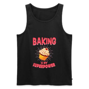 Bake baker cupcake gift - Men's Premium Organic Tank Top - black - Front - Michal (187cm)