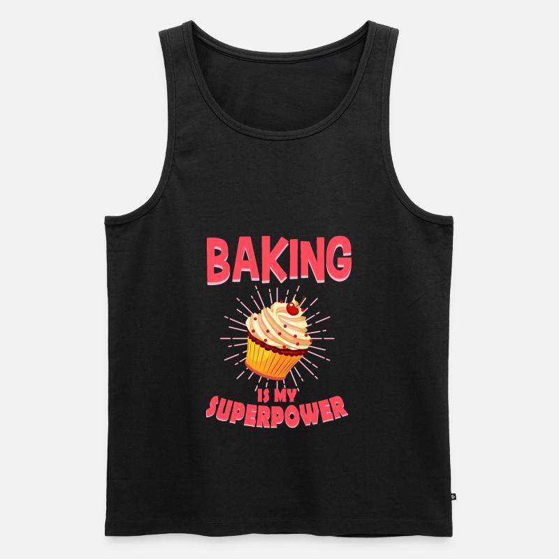 Backen Bäcker Cupcake Geschenk - Männer Premium Bio Tank Top - Schwarz