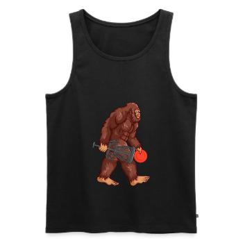 Bigfoot Sasquatch Discgolf Geschenk - Männer Premium Bio Tank Top - Schwarz - Vorne - Michal (187cm)