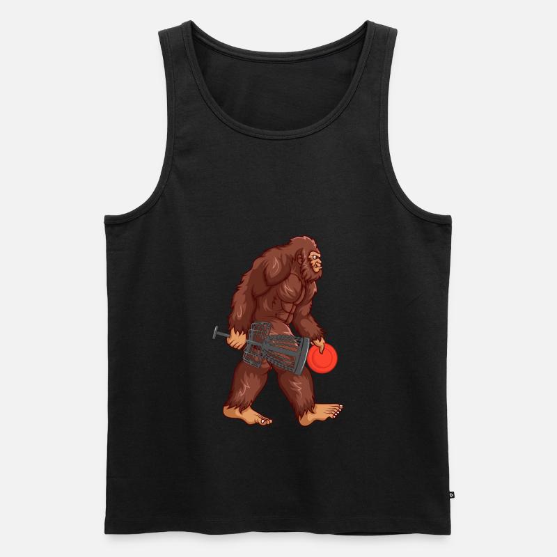 Bigfoot Sasquatch Discgolf Geschenk - Männer Premium Bio Tank Top - Schwarz