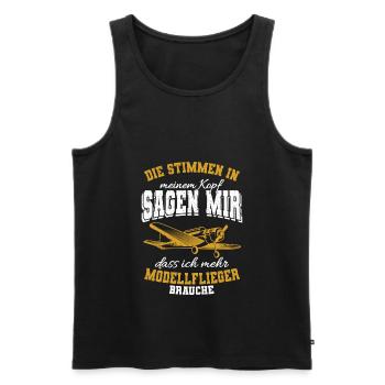 Modellflugzeug Modellfliegen Modellflug Geschenk - Männer Premium Bio Tank Top - Schwarz - Vorne - Michal (187cm)