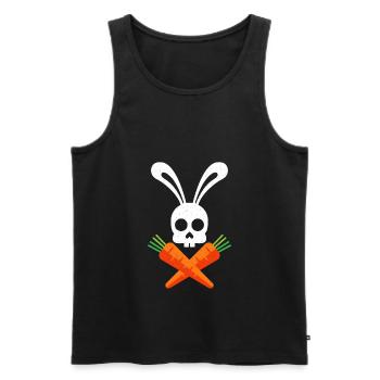 Cadeau drôle de crâne de lapin de Pâques - Débardeur bio Premium Homme - noir - Devant - Michal (187cm)