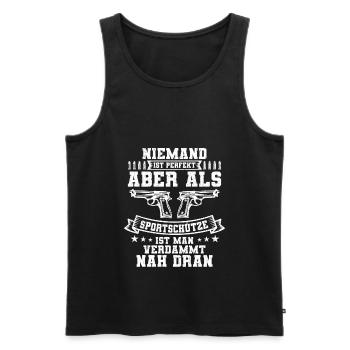 Sportschütze Schützenverein Spruch Geschenk - Männer Premium Bio Tank Top - Schwarz - Vorne - Michal (187cm)
