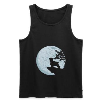 Cocker Spaniel chien de pleine lune amour nature cadeau - Débardeur bio Premium Homme - noir - Devant - Michal (187cm)