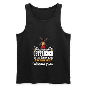 Ostfriese Ostfriesland lustiger Spruch Geschenk - Männer Premium Bio Tank Top - Schwarz - Vorne - AI Model Male 178 light (178cm)