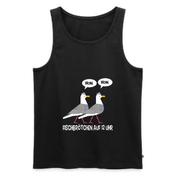 Moin Möwen plattdeutsch norddeutsch Fischen - Männer Premium Bio Tank Top - Schwarz - Vorne - Michal (187cm)