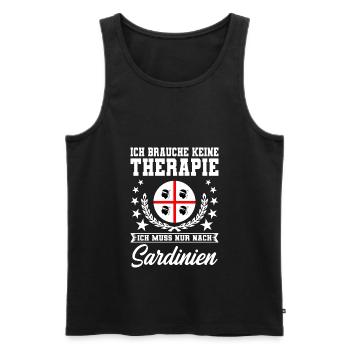 Urlaub auf Sardinien - Ich muss nur nach SARDINIEN - Männer Premium Bio Tank Top - Schwarz - Vorne - Michal (187cm)