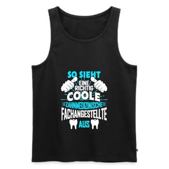 Zahnmedizinische Fachangestellte Zahnarzthelferin - Männer Premium Bio Tank Top - Schwarz - Vorne - Michal (187cm)