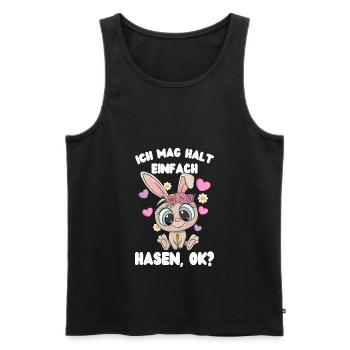 Süßer Hase Ich mag halt Hasen Okay Geschenkidee - Männer Premium Bio Tank Top - Schwarz - Vorne - Michal (187cm)