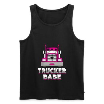 Trucker Babe LKW Fahrerin Kraftfahrerin Frauen - Männer Premium Bio Tank Top - Schwarz - Vorne - Michal (187cm)
