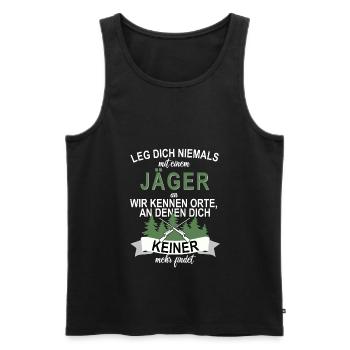 Jäger Jagd Wald Hobby Freizeit - Männer Premium Bio Tank Top - Schwarz - Vorne - Michal (187cm)