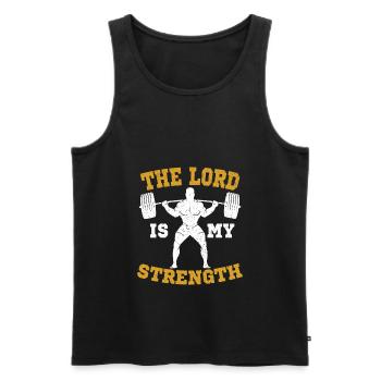 Bodybuilding Christian saying gift - Men's Premium Organic Tank Top - black - Front - Michal (187cm)