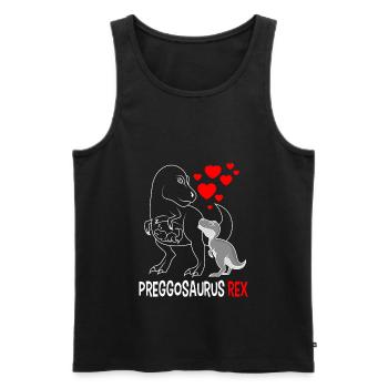 Maman dinosaure de grossesse - Débardeur bio Premium Homme - noir - Devant - Michal (187cm)