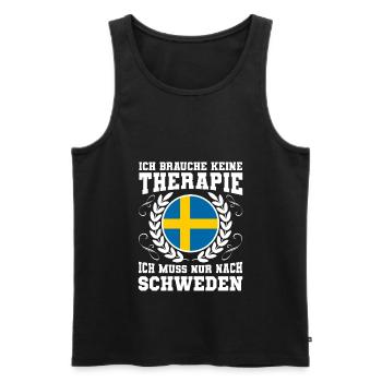 Schweden Keine Therapie Urlaub Ferien Reise - Männer Premium Bio Tank Top - Schwarz - Vorne - Michal (187cm)