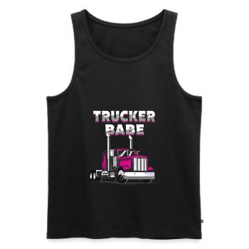 Trucker Babe LKW Fahrerin Truckerin Frauen - Männer Premium Bio Tank Top - Schwarz - Vorne - Michal (187cm)