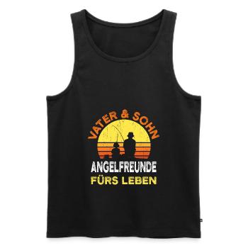 Vater Und Sohn Angeln Angler Vatertags Geschenk - Männer Premium Bio Tank Top - Schwarz - Vorne - Michal (187cm)