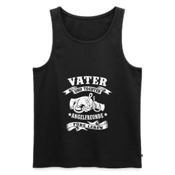Vater Und Tochter Angeln Angler Vatertag - Männer Premium Bio Tank Top - Schwarz - Vorne - Michal (187cm)