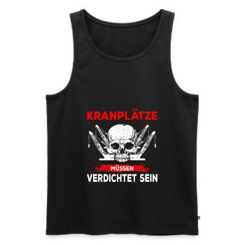 Kranführer Beruf Kranfahrer Kran Spruch lustig - Männer Premium Bio Tank Top - Schwarz - Vorne - Michal (187cm)