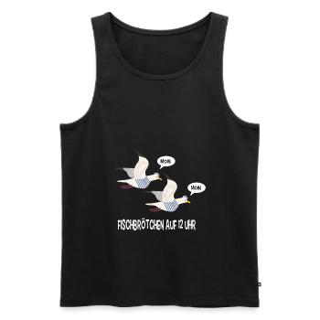 Moin Möwen norddeutsch plattdeutsch - Männer Premium Bio Tank Top - Schwarz - Vorne - Michal (187cm)