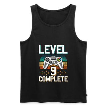 Level 9 Complete 9 ans Gamer Jeune cadeau - Débardeur bio Premium Homme - noir - Devant - Michal (187cm)