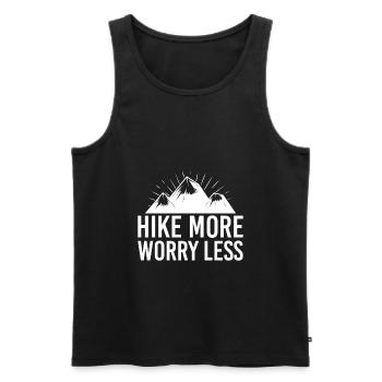 Hike More Worry Less - Débardeur bio Premium Homme - noir - Devant - Michal (187cm)