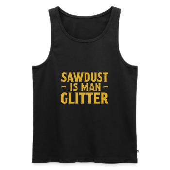 Sawdust Is Man Glitter-Woodworker cadeau - Débardeur bio Premium Homme - noir - Devant - Michal (187cm)