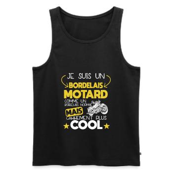Bordelais - Bordeaux - Motard - Moto - Cadeau - Débardeur bio Premium Homme - noir - Devant - Michal (187cm)