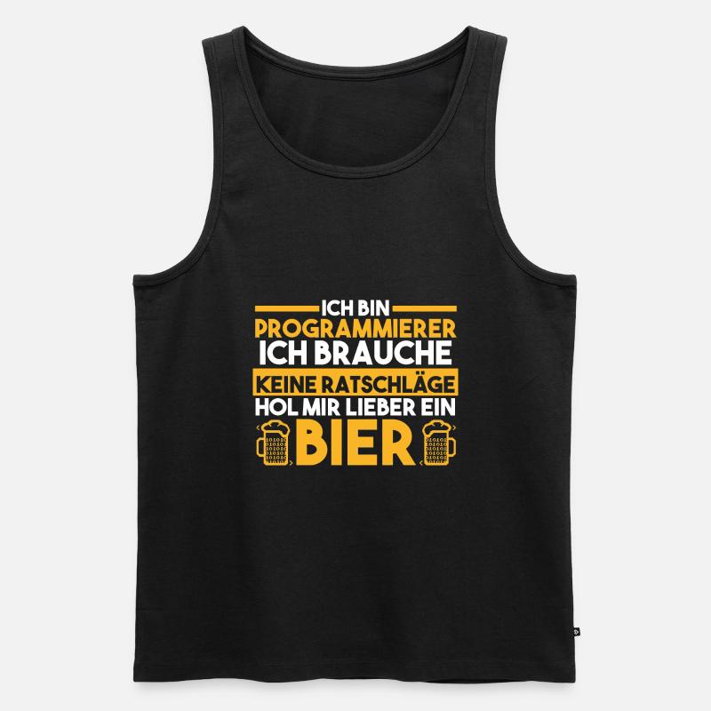 Programmieren Entwickler Coder Bier Programmierer - Männer Premium Bio Tank Top - Schwarz