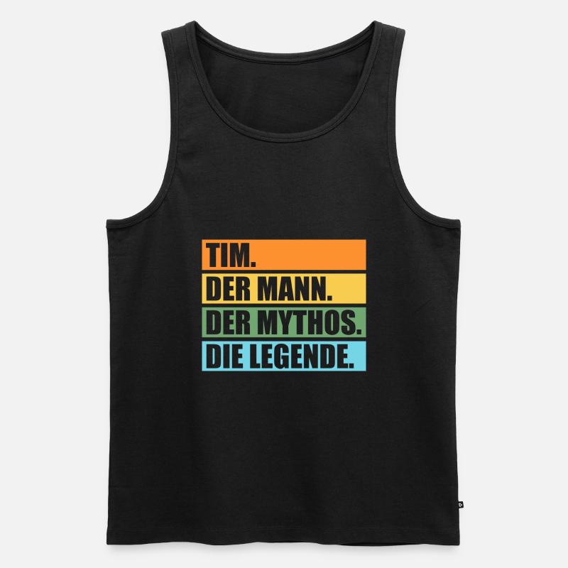 Tim - Männer Premium Bio Tank Top - Schwarz
