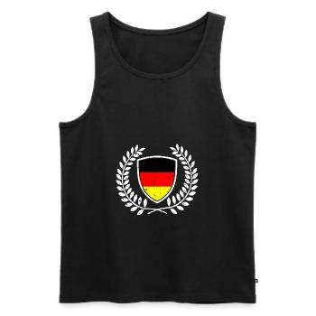 Germany german flag emblem wreath sport fan - Men's Premium Organic Tank Top - black - Front - Michal (187cm)