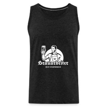 Craft Beer und Bier Design Spruch Brauarbeiter - Männer Premium Bio Tank Top - Anthrazit - Vorne - Alexander (188cm)