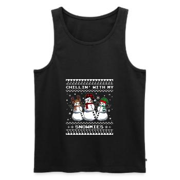 Snowmies Noël Bonhomme de neige laid Noël - Débardeur bio Premium Homme - noir - Devant - AI Model Male 178 light (178cm)
