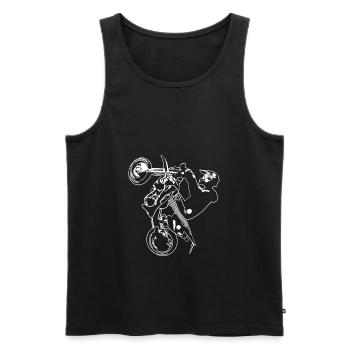 Lifestyle Supermoto Stunt Wheelie Fun Action - Men's Premium Organic Tank Top - black - Front - AI Model Male 178 light (178cm)