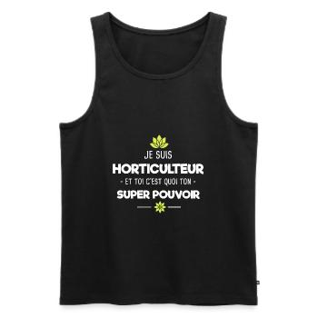 Horticulteur / Horticulture Plante - Débardeur bio Premium Homme - noir - Devant - Michal (187cm)