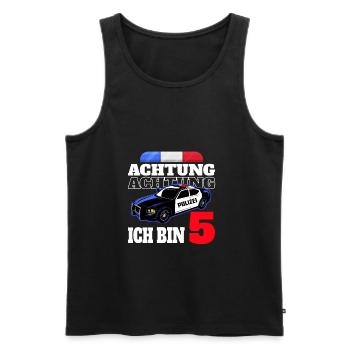 5 Geburtstag Polizei Polizeiauto Junge Geschenk - Männer Premium Bio Tank Top - Schwarz - Vorne - Michal (187cm)