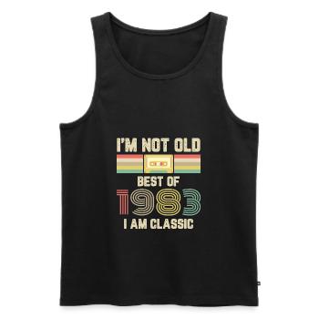 Vintage 1983 Birthday Retro Cassette Gift - Men's Premium Organic Tank Top - black - Front - Michal (187cm)