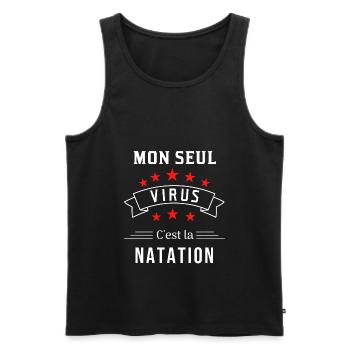 natation virus - Débardeur bio Premium Homme - noir - Devant - Michal (187cm)