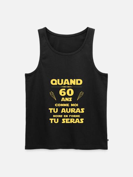 60 ans anniversaire humour - Débardeur bio Premium Homme - noir