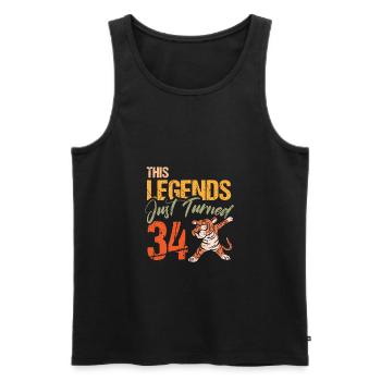 34. Geburtstag Tiger Katze Tiere Löwe Geschenk - Männer Premium Bio Tank Top - Schwarz - Vorne - AI Model Male 178 light (178cm)