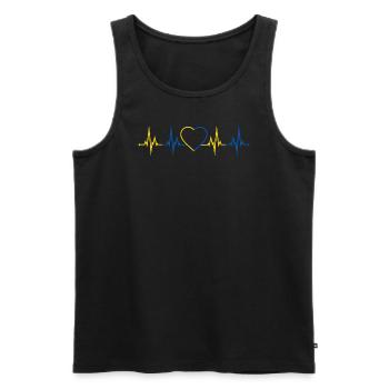 Heartbeat Ukraine - Men's Premium Organic Tank Top - black - Front - Michal (187cm)