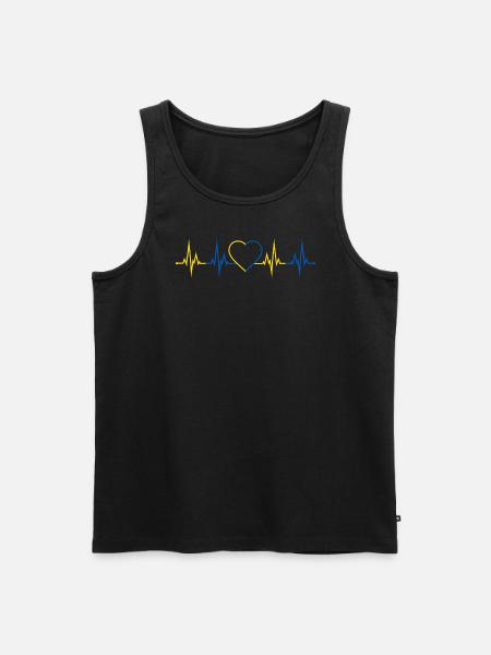 Heartbeat Ukraine - Men's Premium Organic Tank Top - black