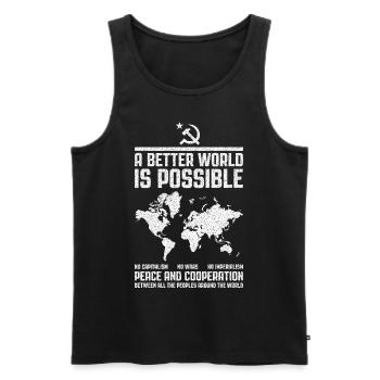 Communist internationalism - Men's Premium Organic Tank Top - black - Front - AI Model Male 178 light (178cm)