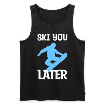 Ski you later gift - Men's Premium Organic Tank Top - black - Front - Michal (187cm)