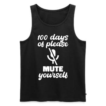 100 days of school mute gift - Men's Premium Organic Tank Top - black - Front - Michal (187cm)