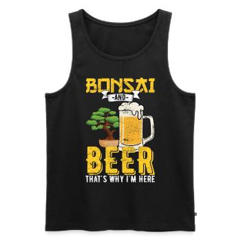Bonsai Baum Bier saufen Geschenk - Männer Premium Bio Tank Top - Schwarz - Vorne - AI Model Male 178 light (178cm)