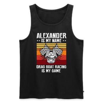 Speedboat Racing Design for Racing Boaters - Men's Premium Organic Tank Top - black - Front - AI Model Male 178 light (178cm)